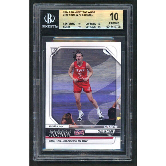 2024 Panini Instant Wnba #166 Caitlin Clark Fever RC Rookie BGS 10 Pristine